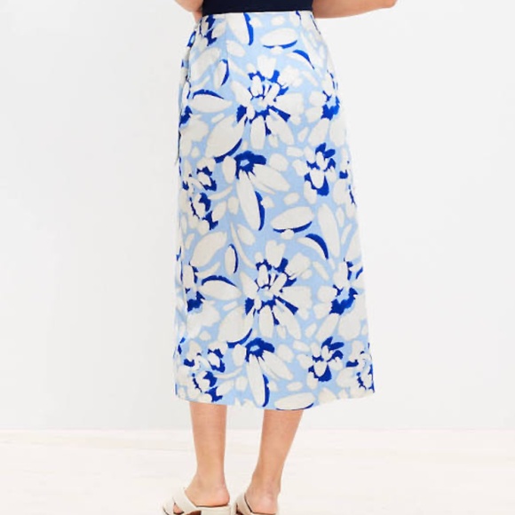 NWT Brushed Daisy Linen Blend Wrap Midi Ski - Picture 3 of 7